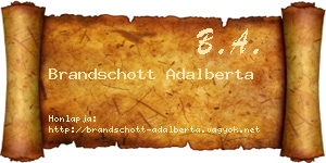 Brandschott Adalberta névjegykártya